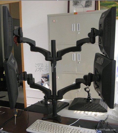四屏显示器支架  万向旋转电脑挂架 桌面电脑支架 3