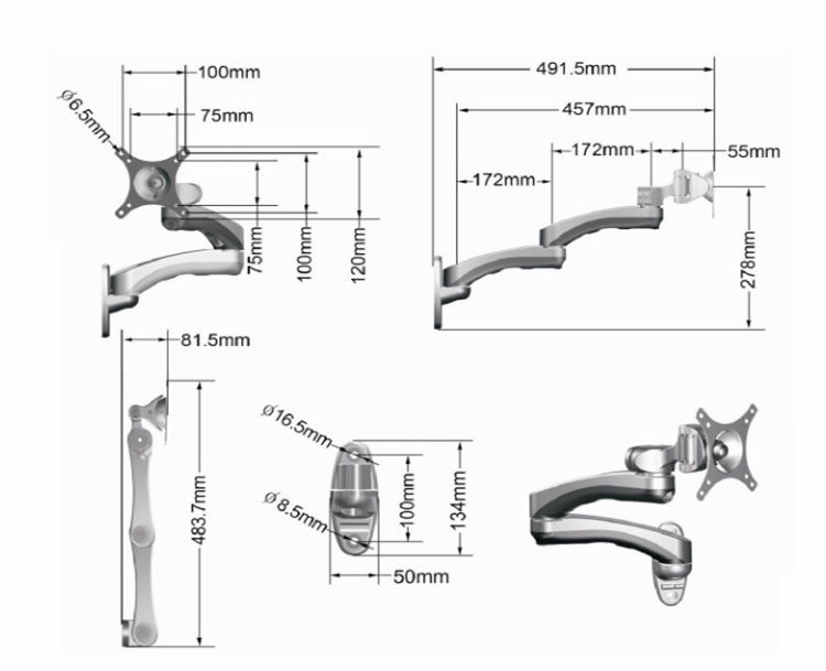 WALL MOUNTS  WALL LCD MOUNTS WMA-500 4