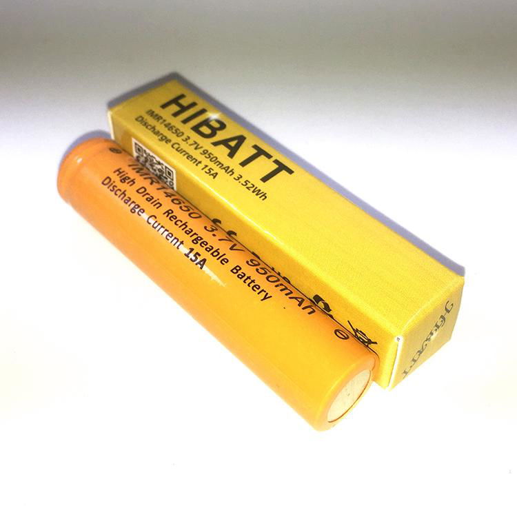 HIBATT 15A discharger power li-ion battery 14650 3.7V 950mAh 3