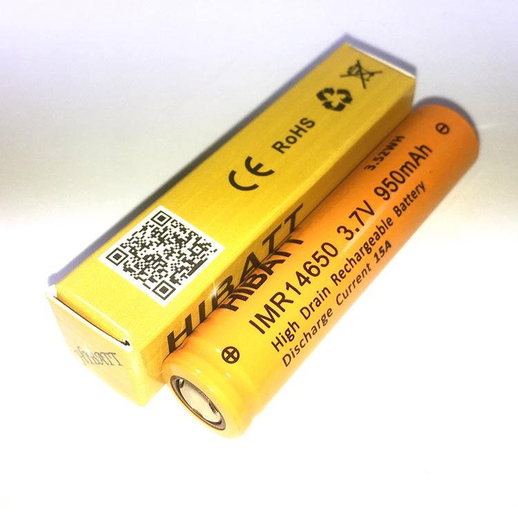 HIBATT 15A discharger power li-ion battery 14650 3.7V 950mAh 4