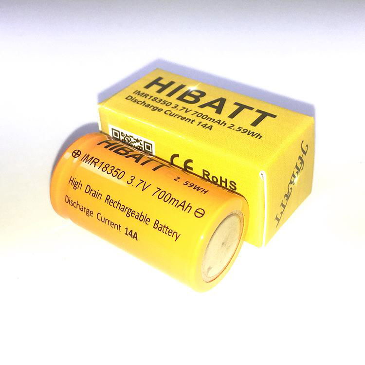 HIBATT 10C discharge Li-ion battery18350 800mah 3.7V