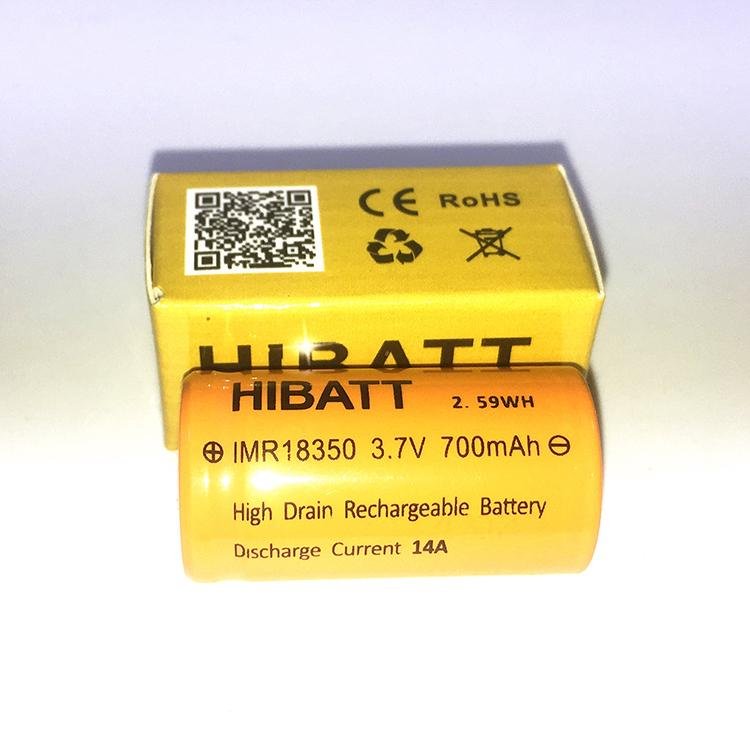 HIBATT 10C放电锂电池18350 800mah 3.7V  3