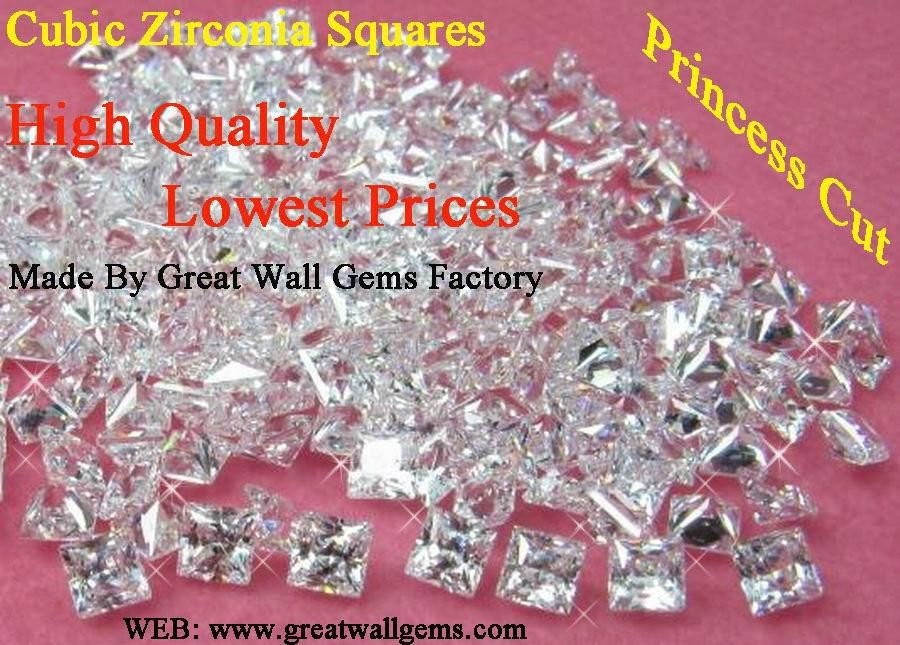 cubic zirconia (CZ) squares