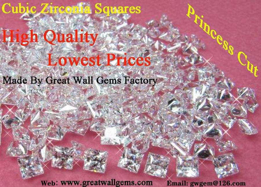 cubic zirconia (CZ) squares