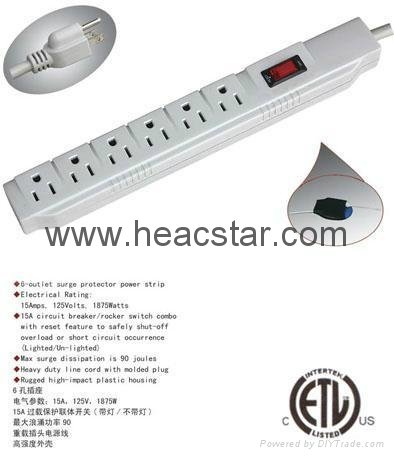 AC-T6S power strip with Surge