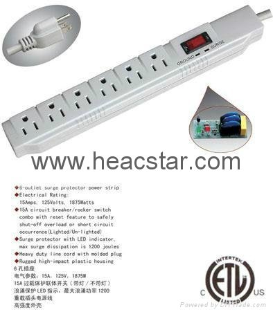 AC-T6S3 Power Strip with 3 Surge