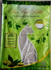 Olive scent dust-free pellet cat litter 15L