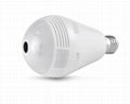 WIFI P2P Lamp Bulb DVR IP camera HD 960P 360 degree GLobe Panorama Cam Motion