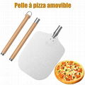 Pizza Peel with Removable Long Wooden Handle-130cm Pizza Shovel with Large Area 