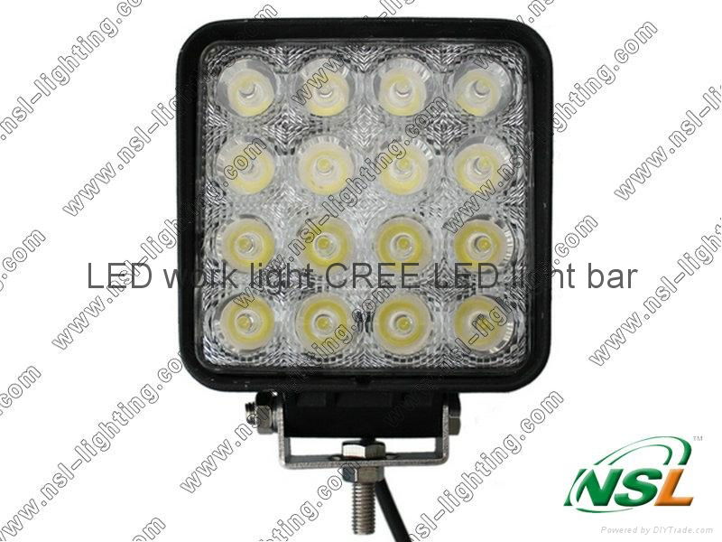 EMC Square USA CREE 48W LED Work Light Square Spot/Flood Beam 4x4 Off-road ATV, 