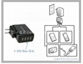 4孔USB充電器，USB旅充/歐規/美規/英規插腳可轉換