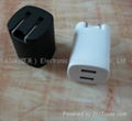 Dual USB travel charger, wall charger