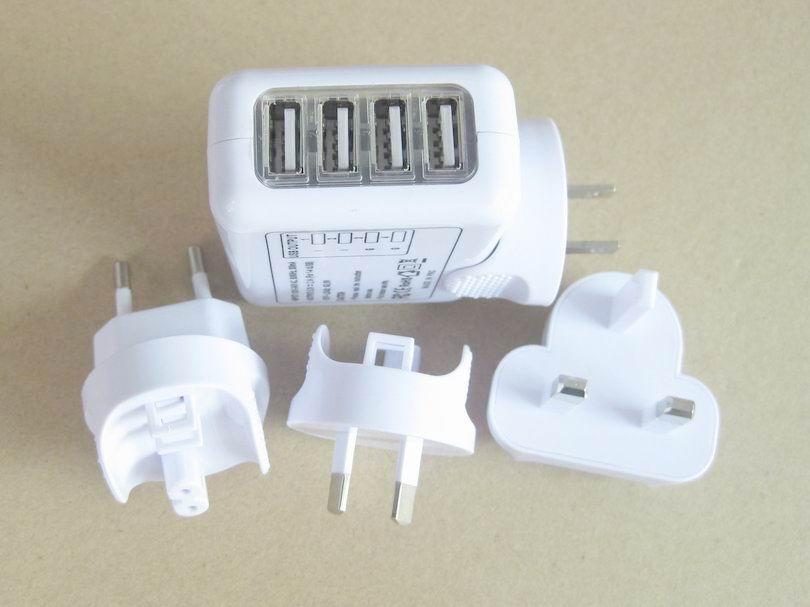 4個usb接口旅行充電器全球通插頭可轉換使用 2