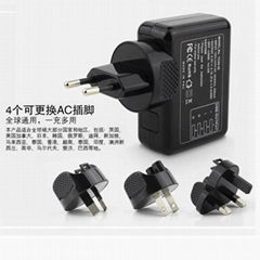 4 usb interface travel charger universal plug can be converted to use