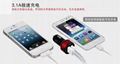 color circle seal round usb car charger 5v2.1a dual usb car car charger ce, fcc certification