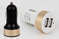 color circle seal round usb car charger 5v2.1a dual usb car car charger ce, fcc certification