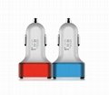 color circle seal round usb car charger 3 car charger usb US fcc, ce certification 3 usb car chaeger