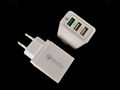 QC fast charge 3 USB Travel charge, the European regulation British gauge 3.0 fast charge 3 usb port