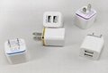 ul dual usb direct charge 2.1a + 1a two usb port direct charge small box shape