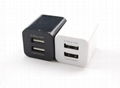 ul dual usb direct charge 2.1a + 1a two usb port direct charge small box shape