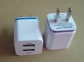 ul dual usb direct charge 2.1a + 1a two usb port direct charge small box shape