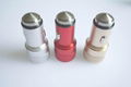 Metal shell usb car charger 5v2.4a dual usb car charger aluminum alloy shell