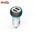 Double QC3.0 car charger two USB are qc3.0 fast charge 5v6a 6