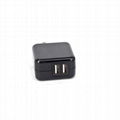 UL certification 2-port USB direct charge folding pin 5v2.4a+1a
