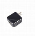 UL certification 2-port USB direct charge folding pin 5v2.4a+1a