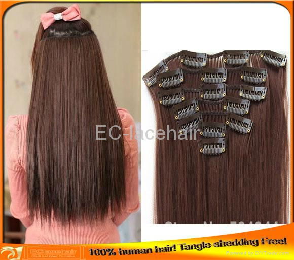 Machine made human hair extension supplier 5