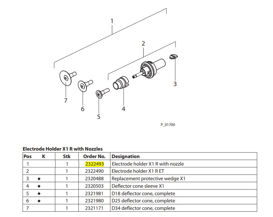 Electrode Holder X1 R with Nozzle-2322493 3