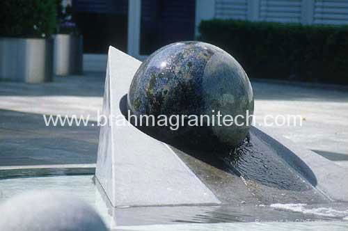 Black marble fountain ball 3