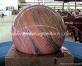 Gray granite Sphere with on rock solid base 