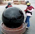 polished black granite ball