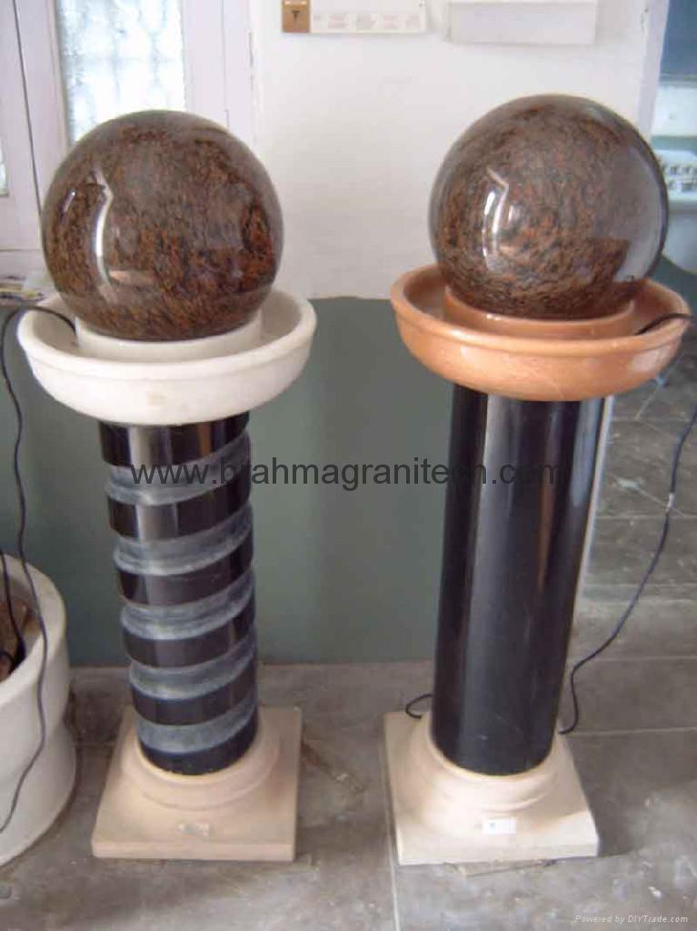 Rolling globe fountains, granite water features marble globe