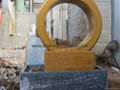 Granite ring fountain,rotating ring water feature,spinning stone wheel