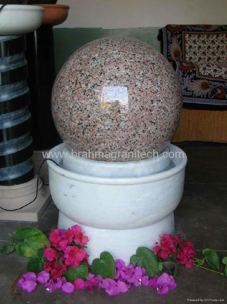 floating granite globe