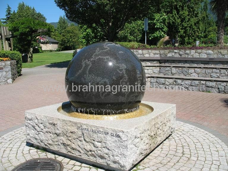 Water revolving globe fountain,marble globe fountain 3