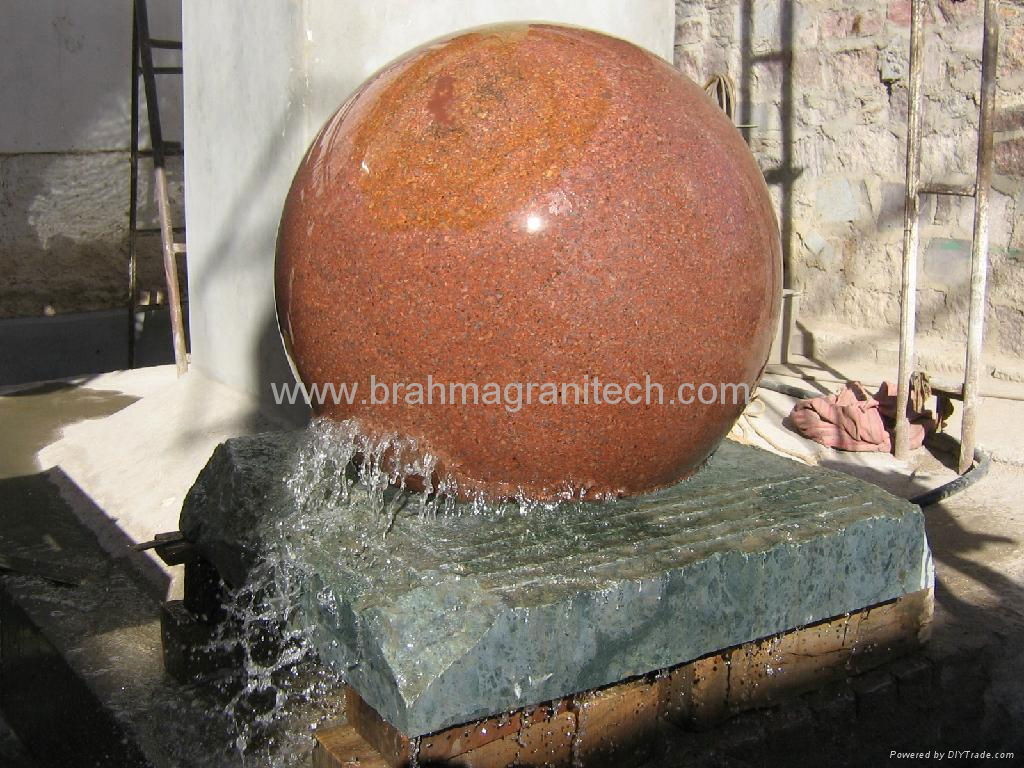 marble carving ball fountain,stone rotate ball fountain 2