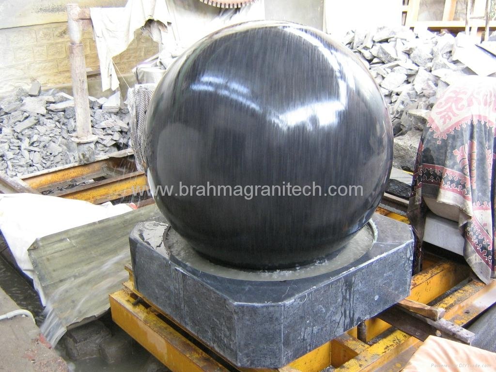 marble carving ball fountain,stone rotate ball fountain 3