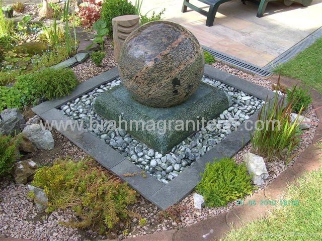 steinkugel garten,gartenbrunnen granit kugel