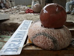 Black marble fountain ball