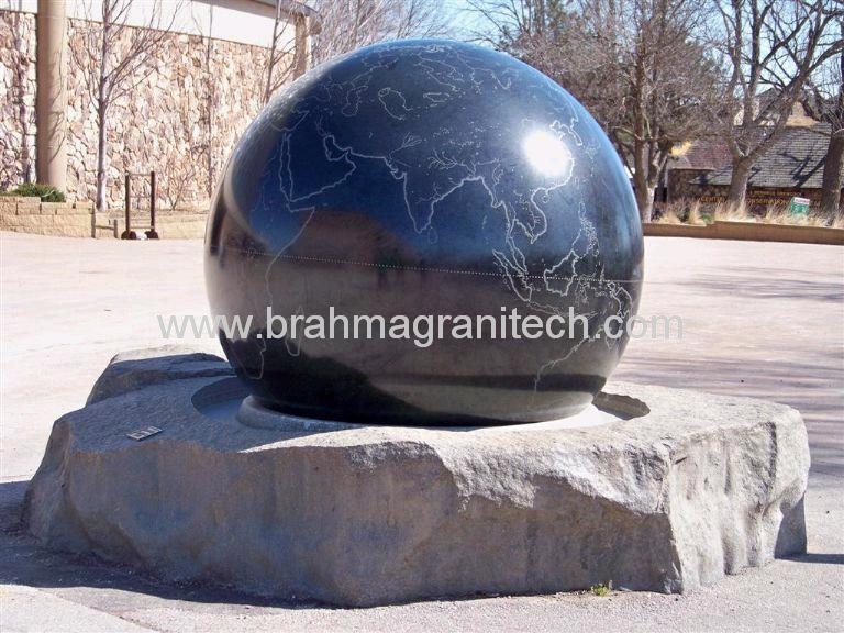 stone fountain globes