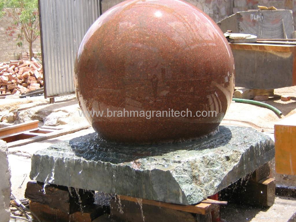 Floating marble stone sphere fountains 3