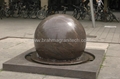 Pool Centerpiece black Granite Sphere on Solid Black Granite Base 