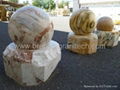 Gray granite Sphere with on rock solid base  3