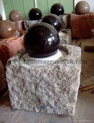Gray granite Sphere with on rock solid base 