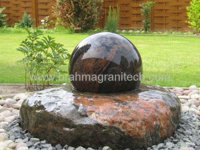 stone ball water Fountain for garden,sphere water fountain 3