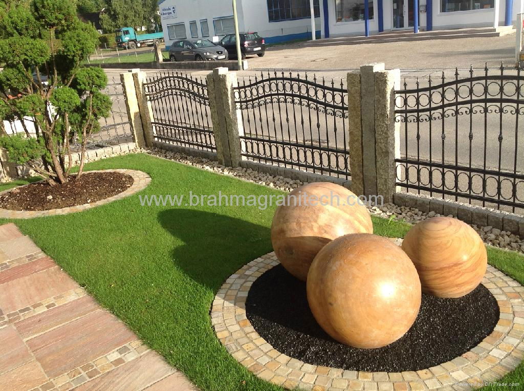 Rainbow sandstone sphere,drilled polished ball fountain  2