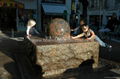 fontaine flottante, sphère conçoit, la fontaine en pierre